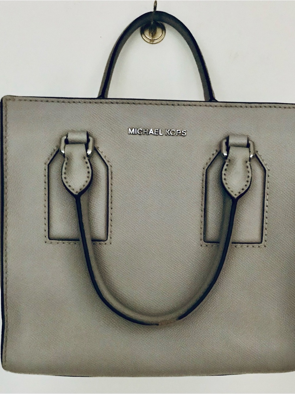 Michael Kors Gray Taupe Saffiano Satchel